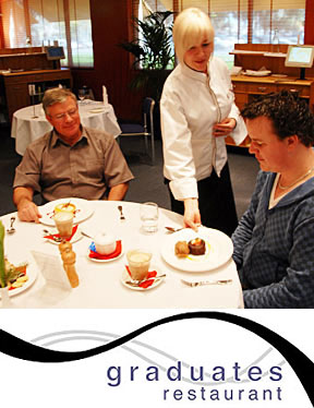 Graduates Restaurant and logo