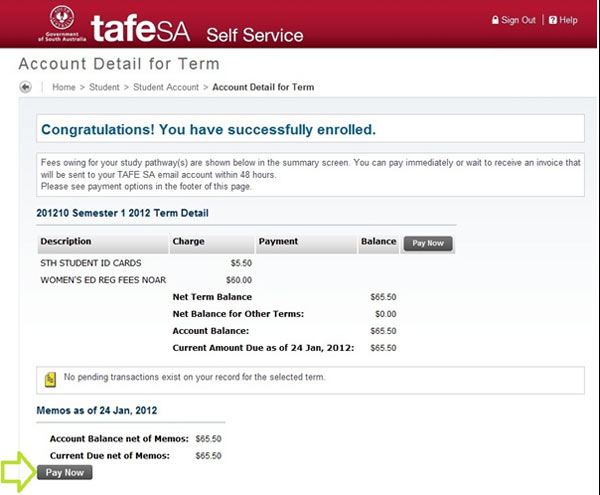 Account Detail for Term