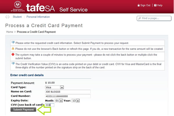 Process a Credit Card Payment