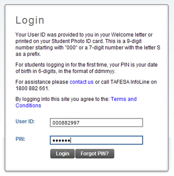 Login with ID and PIN