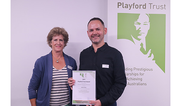 Andrew Blanc receives a Playford Trust award