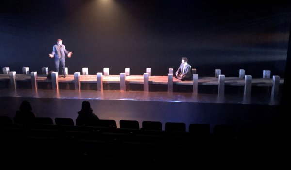 No Strings Attached rehearse Ark on the jetty created by TAFE SA students