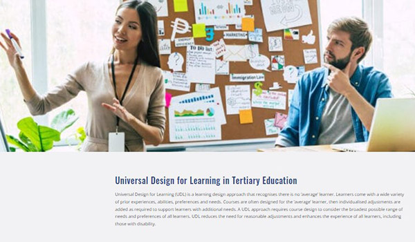 The Universal Design for Learning in Tertiary Education is a new eLearning program