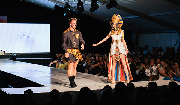 Costume design graduate Dominic Boffa on the catwalk.