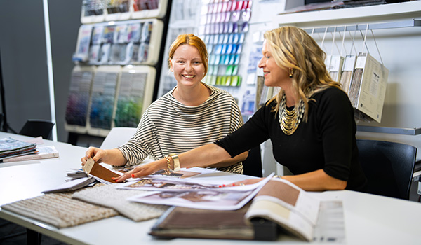 Interior design student and lecturer