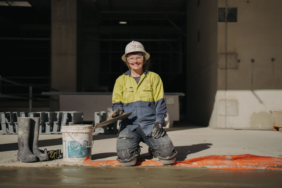Concreting student Lauren