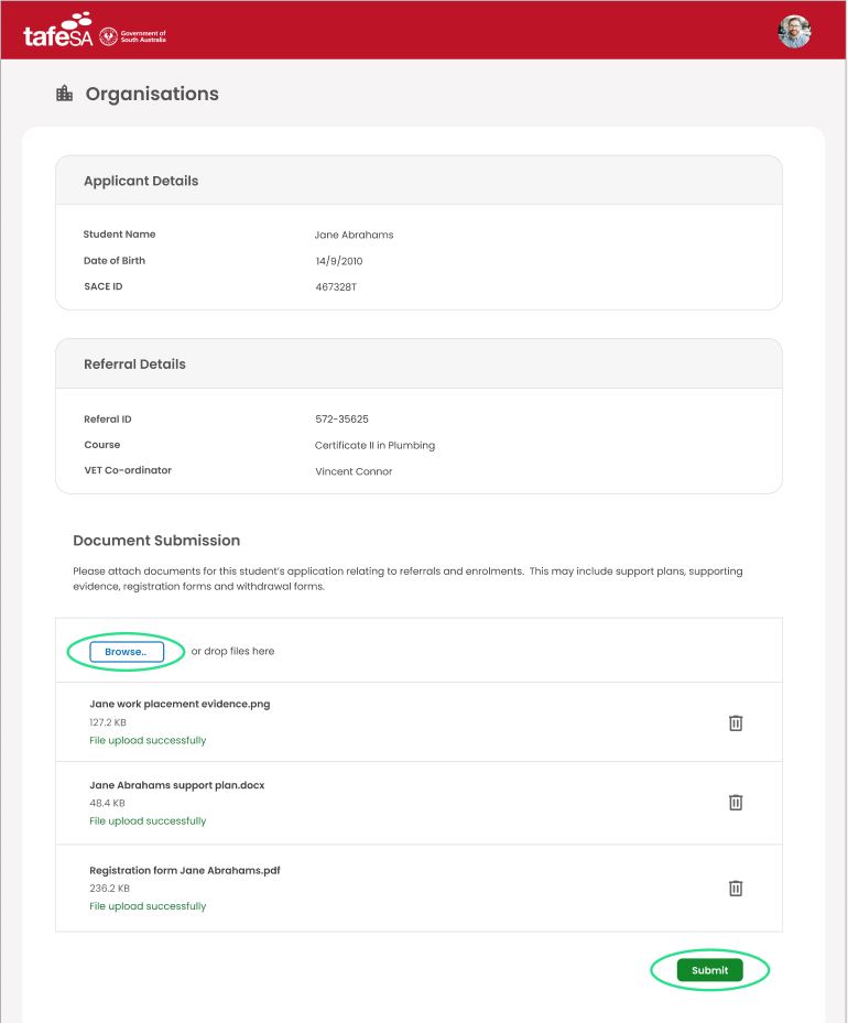 MyTAFE SA for organisations upload