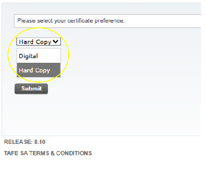 Select digital or hardcopy certificate