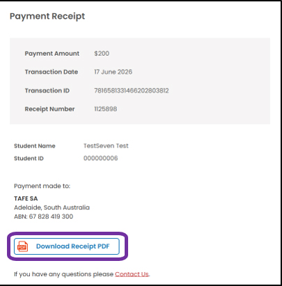 Download receipt