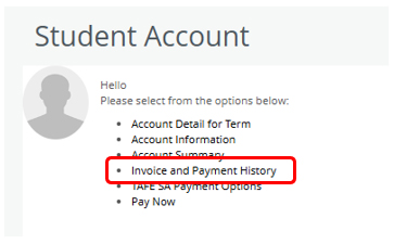Select Invoice and Payment History