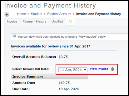 Invoice statement date