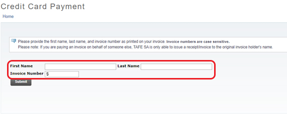 pay invoice online tafe sa
