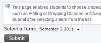 sis_semester_term Select a Semester