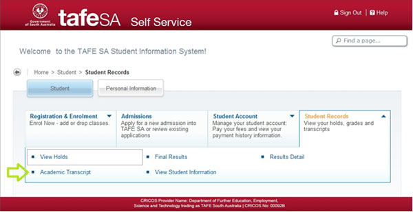Academic Transcript Academic Transcript
